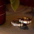 INS Fancy 18K Gold Plating Pure 925 Sterling Silver Shiny Luxury Zircon Hoop Stud Earrings for Women Girls