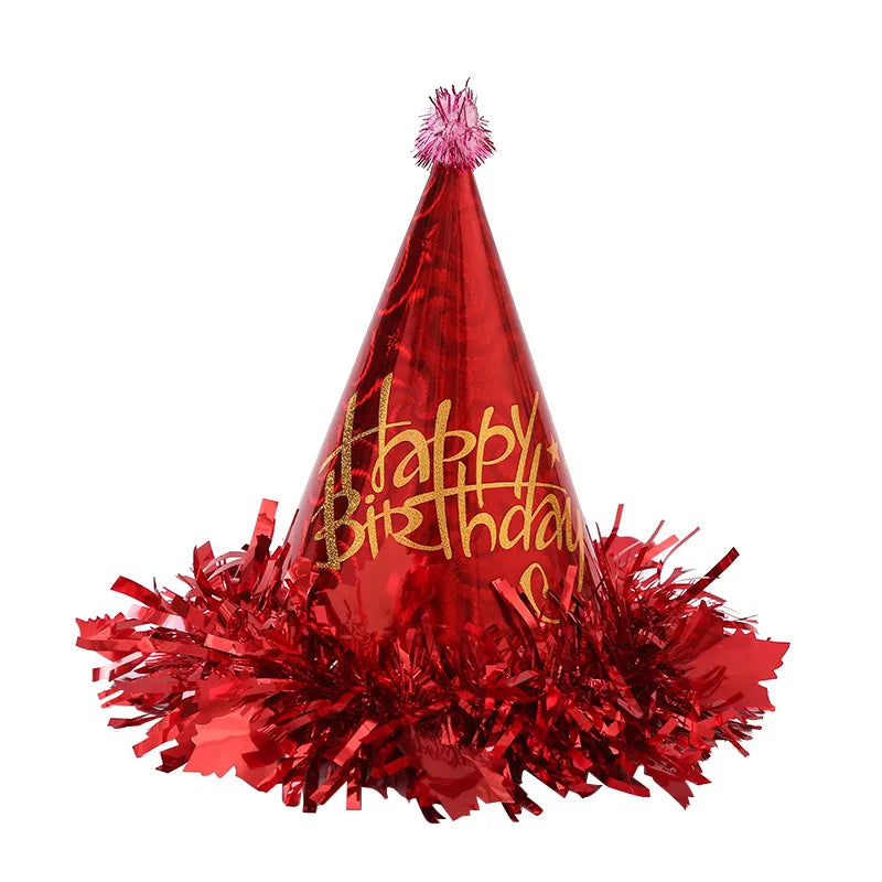 Fashionable Birthday Paper Hats Paper Tassel Hat for Adult and Children's Birthday Parties Decorative Prop Supplies
