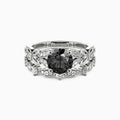 SGARIT 14K White Gold Wedding Ring Set 1CT Brilliant Cut Engagement Bridal Set Fine Jewelry Diamond Black Moissanite Ring