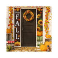Fuguide Thanksgiving Home Outdoor Fall Porch Banner Sign Maple Sunflower Front Door Decorative Hanging Welcome Banner Flag