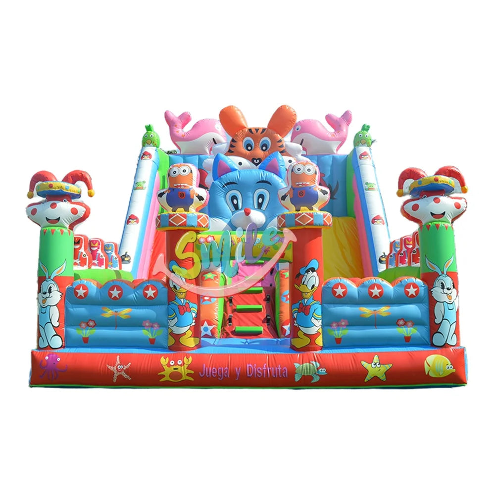 Customized Outdoor Inflatable Bouncer Playground Slide Moonwalk Commercial Bouncer Slide Combo for Kids