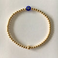 Inspire Stainless Steel Jewelry Cheap Stacking Bead Bracelet Gold Bead Elastic Bracelet With Evil Eyes Bracelet Wholesale Women