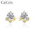 CZCITY Earing Woman Stud Silver Zircon Star Trendy 925 Korean Modern Female Hot Sale Fashion Earring