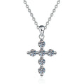 925 Sterling Silver 0.1ct Cross Moissanite Necklace Fine Jewelry for Women's Valentine's Day Gift