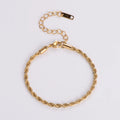 Fashion Jewelry 18k Gold Plated Stainless Steel 3mm Rope Chain Bracelet