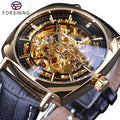 Watch for Men Forsining New Fashion Leather Transparent Skeleton Man Clock Automatic Mechanical Mens Watches Relogio Masculino