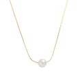 18K Gold Plated Summer Beach Pearl Necklace for Women Trendy Strand Style with Lip Shape Rhodium Plated for Anniversaries