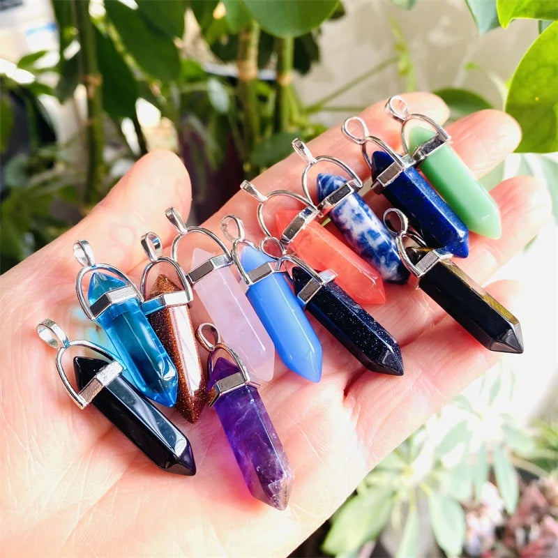 Wholesale Variety Natural Crystal Jewelry Double Terminated Point Pendant