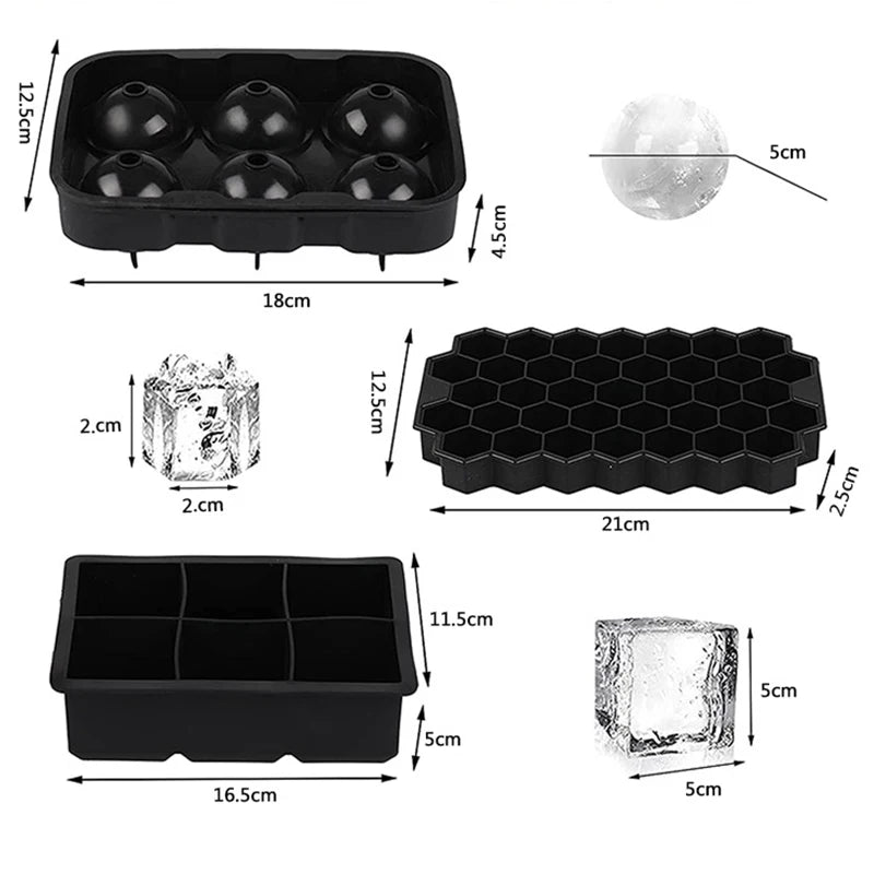 Food Grade Silicone Circle Ice Cube Tray with Lids Round Ice Cubes Mold for Freezer & Ice Cream Maker Custom Logo