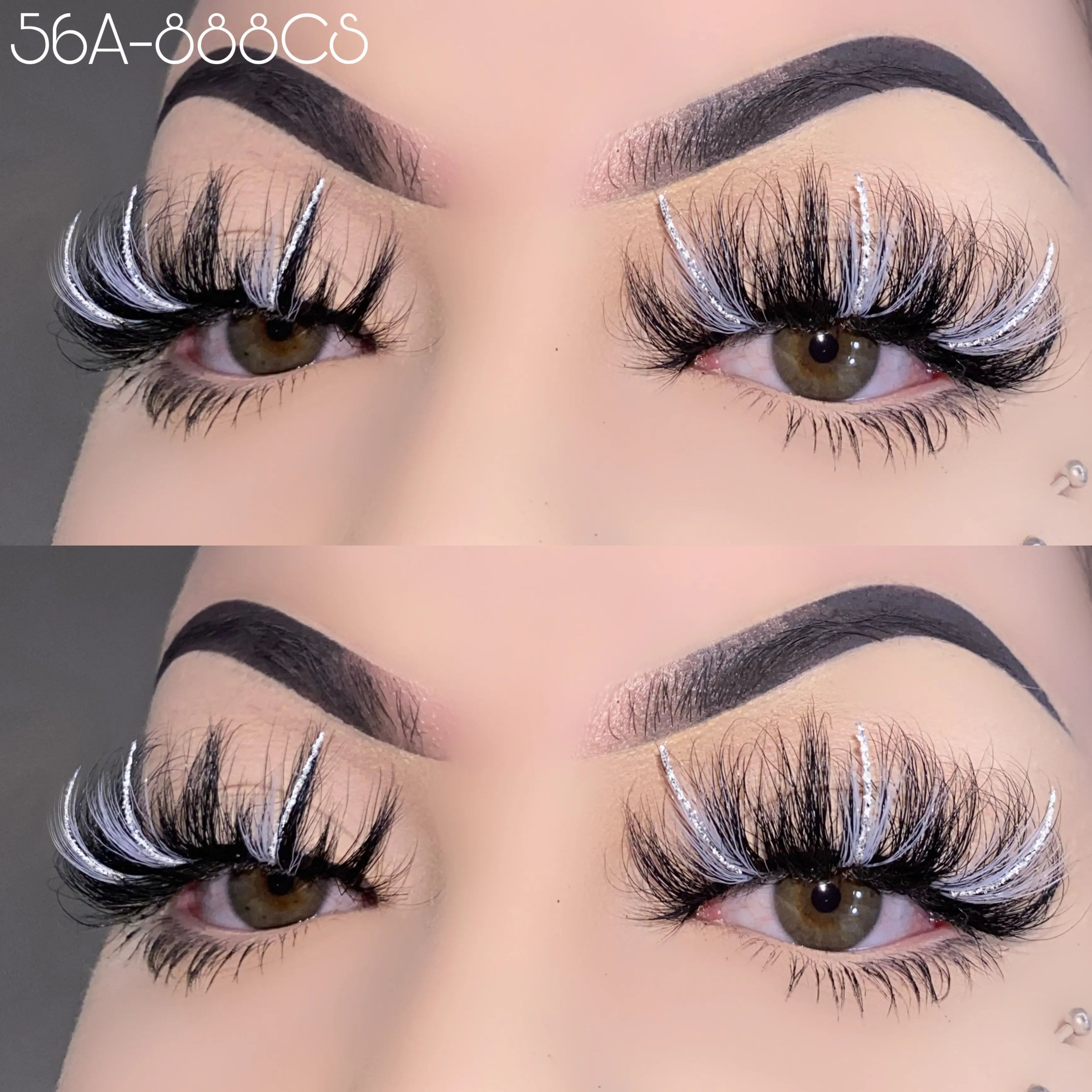 Wholesale Vendor Private Label Mink Eyelashes Russian Strips 2022 25mm Glitter Color Lashes Colored Mink Lashes