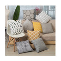 Yellow Geometric 18''X18'' 100% Polyester Machine Washable All-Season Bedroom Throw Pillow Cover Customizable Rotary Screen