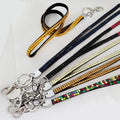 Nice Floral Acrylic Women Keychain Holder Bling Bulk Lanyards Crystal Neck Card Strap Rainbow Floral Design Elegant Bulk Lanyard MegaBDM