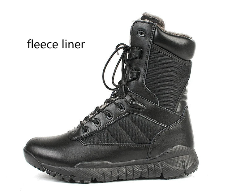Shero Long Black Winter Tactical  Boot Men Hunting Fur Ankle Boots Outdoor Fashion Work Casual Shoes Men Sneakers Desert
