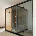 Modern Design Home Wet/Dry Steam Sauna Multi-User Combination Shower Room Graphene Heating Computer Control Solid Hemlock Type