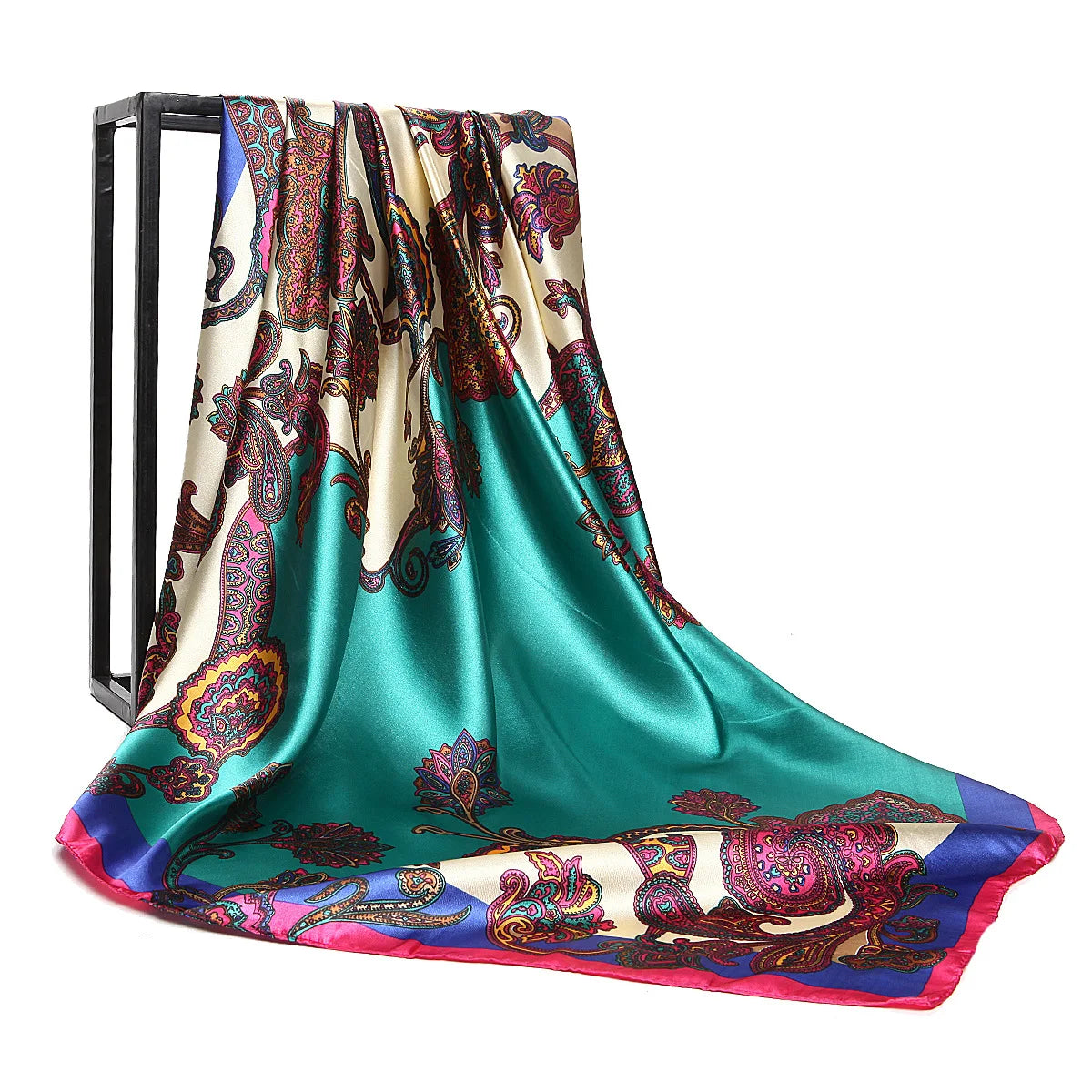 Wholesale Twill Square Silk Stylish Muslim Hijabs Sublimated Print Women Head Scarf