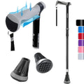 Rehand Factory Direct Sales Aluminum Adjustable Folding Walking Cane with 300 lb Load Capacity Rubber Grip Fashion for Old Men