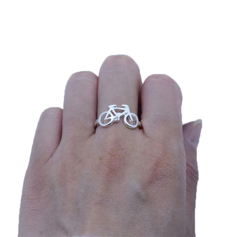 Cycling Outdoor Sports Jewelry Biker Bicycle Shape Finger Rings Friend Gifts