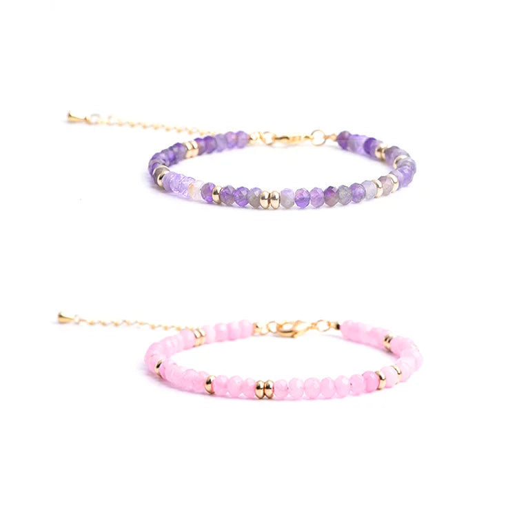 Natural Healing Amethyst Stone Bead Bracelet Ladies Jewelry Pulsera Mujeres Gemstone Personalised Bracelet