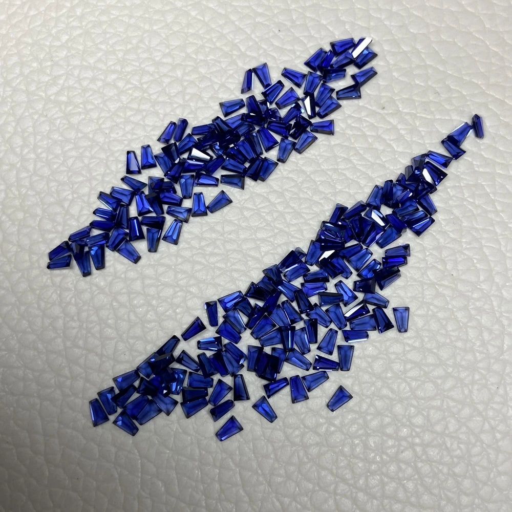 Loose Stone 3X2X1mm 34# Corundum Trapezoid Baguette Cut Royal Blue Sapphire Gemstones