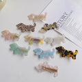 MIO Wholesale 10 Patterns Cute Dog Shape Hairpin Shiny Crystal Beads Acetate Duckbill Hair Clip Hairgrips