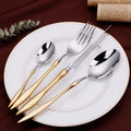 Elegant Cutlery Set 18/10 Stainless Steel Cutlery Set Gold Plated Silverware Flatware Sets Wedding Housewarming Gift