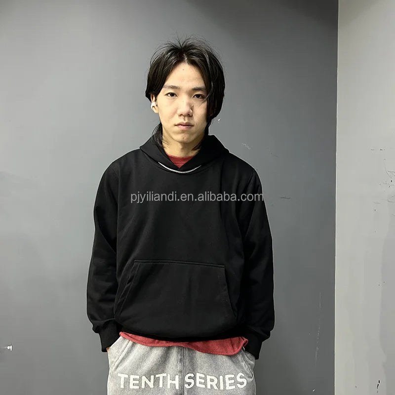 Mens Clothing Manufacturers Custom OEM 3D Embroidered Logo Cotton Oversized Hoodies for Men