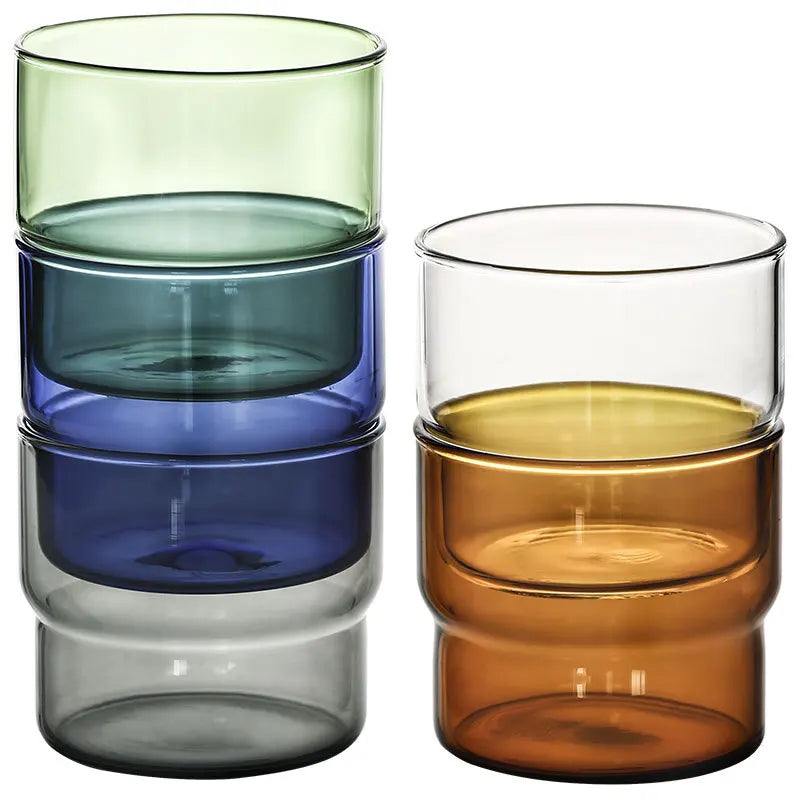 Hot Selling Custom Logo Customized Colored Coffee Water Tumbler Cup Glass Milk Mug Borosilicate Glass Cup Gift Package