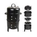 Large Capacity Smoking Barrel for Smoking Grilling Cooking Barbecue Smoker with Thermometer 3 in 1 Smokeless BBQ Charcoal Grill