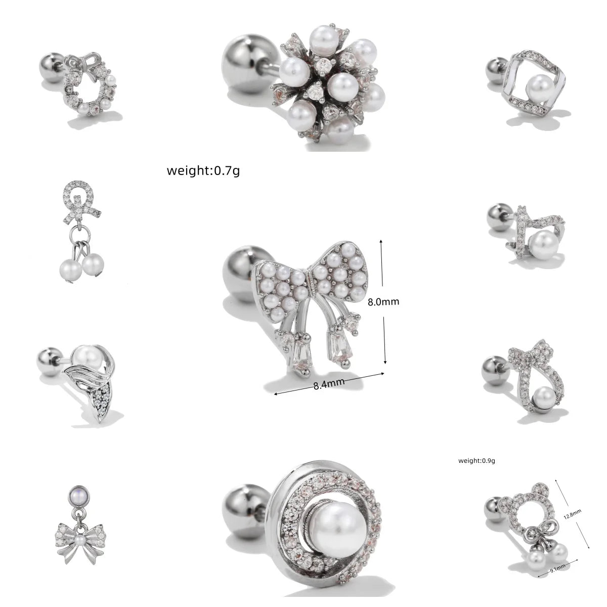 ZUOLA High Fashion Titanium Stud Earrings Zircon Earrings   Bowknot Cartilage Piercing Stud Jewelry