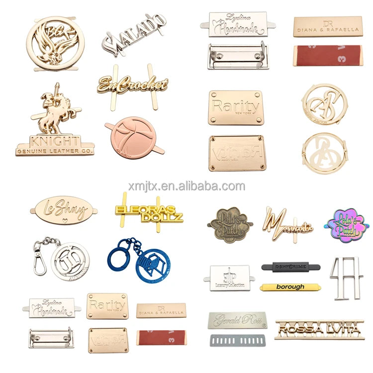 Wholesale Engraved Metal Letter Tags Custom Metal Luggage logo Plate Label for Handbags