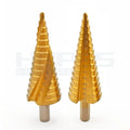 3pcs Set HSS6542 M2 Straight Spiral Helix Flutes Step Drill Bits with Tri-flats Shank for Stainless Steel Drilling Hole