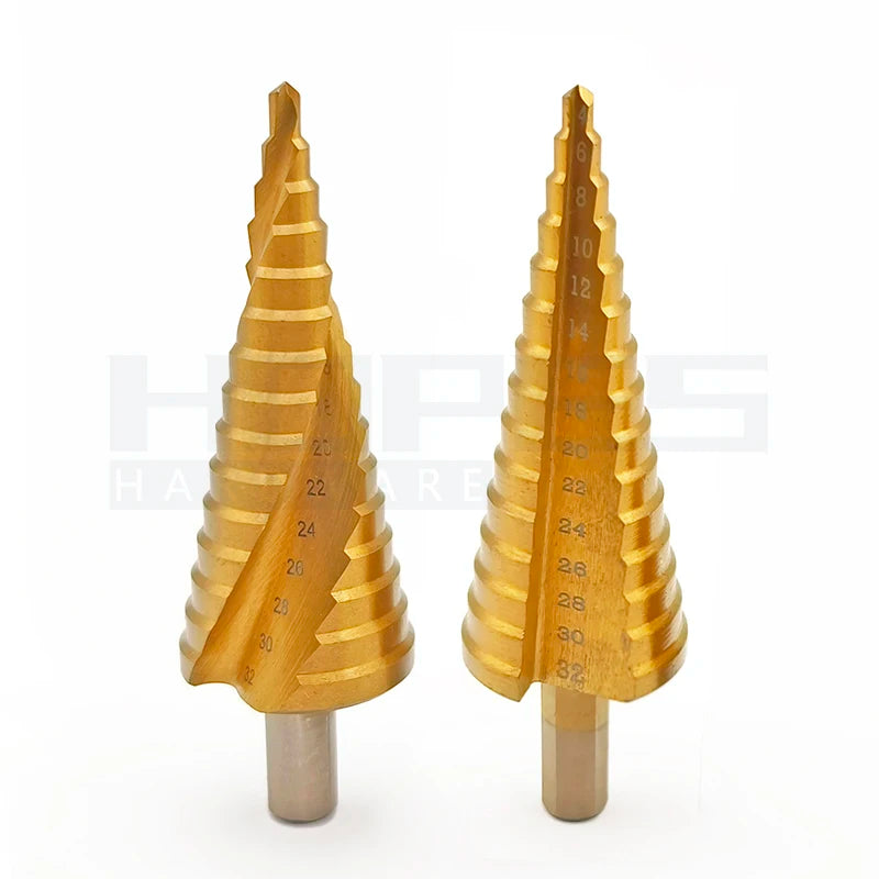 3pcs Set HSS6542 M2 Straight Spiral Helix Flutes Step Drill Bits with Tri-flats Shank for Stainless Steel Drilling Hole