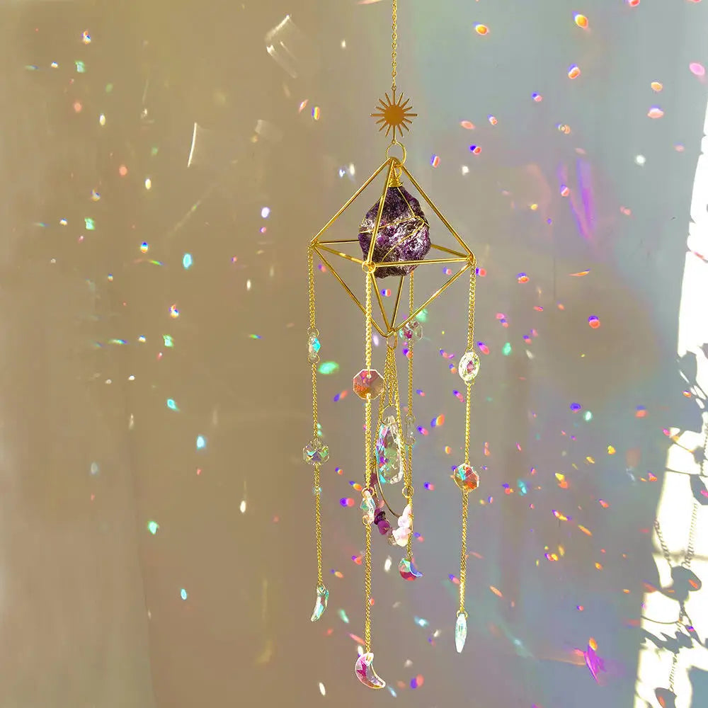 Moon Crystals Suncatchers Prisms Garden Colorful Window Home Office Wedding Party Decor Rainbow Maker Sun Catcher