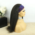 New Wig Deal Glueless Yaki Kinky Straight Raw Virgin Indian Cuticle Aligned Human Hair Headband Band Wigs