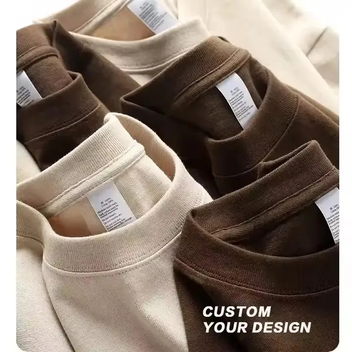 Heavy Weight 100% Cotton Blank Men's T-shirt Heavyweight Oversized Tshirt Custom Logo T Shirt 17 Colors 280GSM Loose Thick Shirt