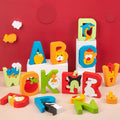 Wooden Children's Educational Toys 26 Letters Wood Jigsaw Puzzle Educational 3D Teaching AIDS Alphabet Block Toys for Kids