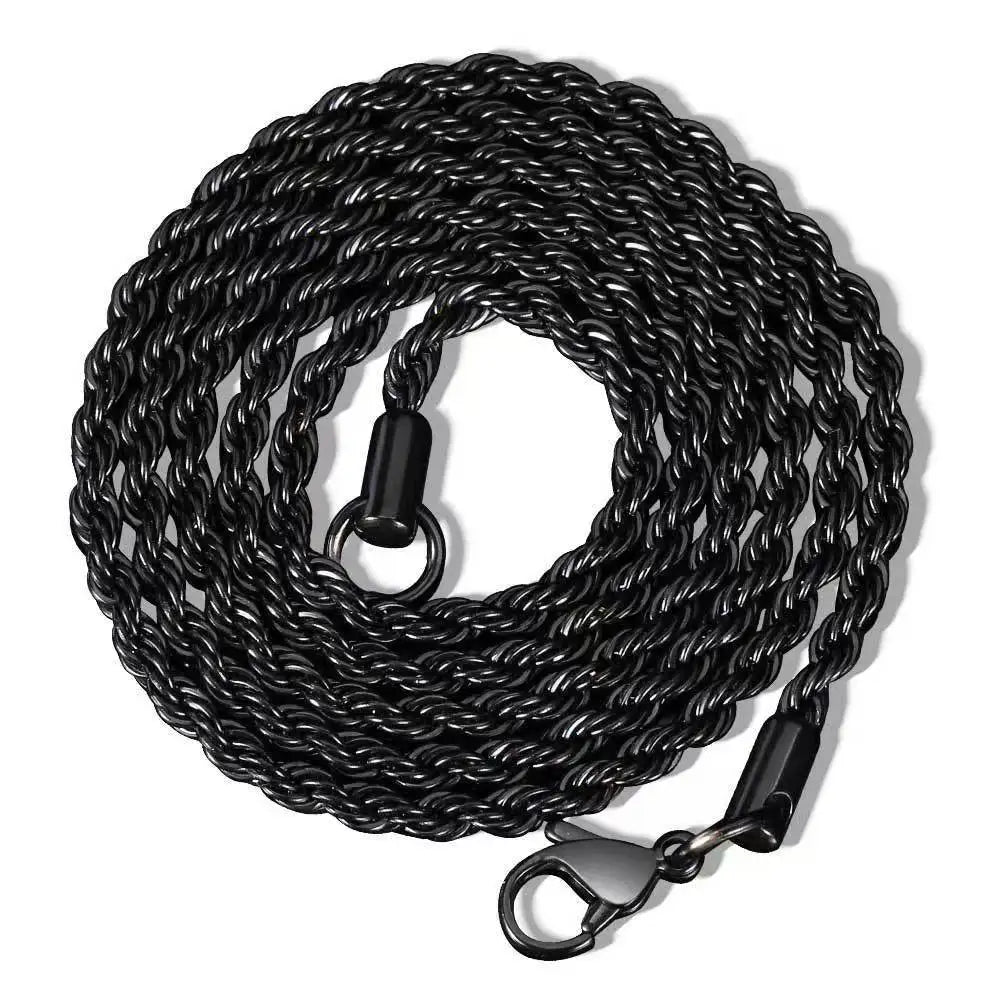 High Quality Wholesale Stainless Steel Twisted Rope Chains Necklace Hip-Hop Jewelry Vacuum Plating for Men Women Christian