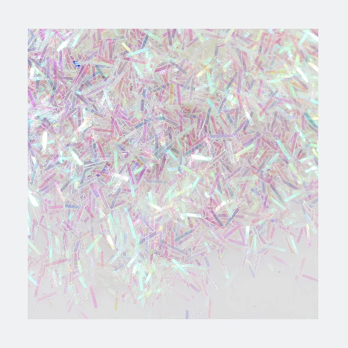 500 Grams 2.5mm Gold Silver Holographic Glitter Tinsel Bar Strip Shape Glitter for Nail Art Decoration