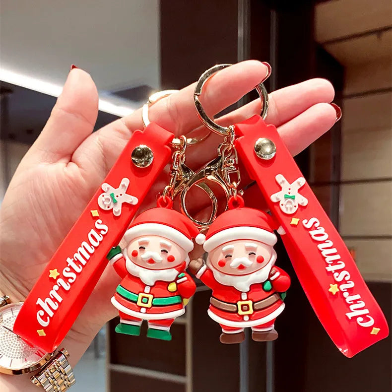 2022 Newest Promotional  Christmas Cartoon Decoration Supplies Keychain Funny Christmas Gift