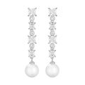 New Light Luxury Long Tassel Earrings Exquisite Versatile Zircon Pearl Stud Earrings Fashion Jewelry Women Accessories