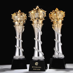 Gold Silver Resin Crown Event Crystal Trophy Award MH-NJ0355