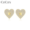 CZCITY Cz Sterling Silver Iced Out Star 925 Zircon Luxury Earing 2026 Woman Heart Stud Earring