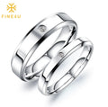 Simple Valentines Day Gifts Wedding Couple Jewelry Cubic Zirconia Stainless Steel Bands Engagement Ring