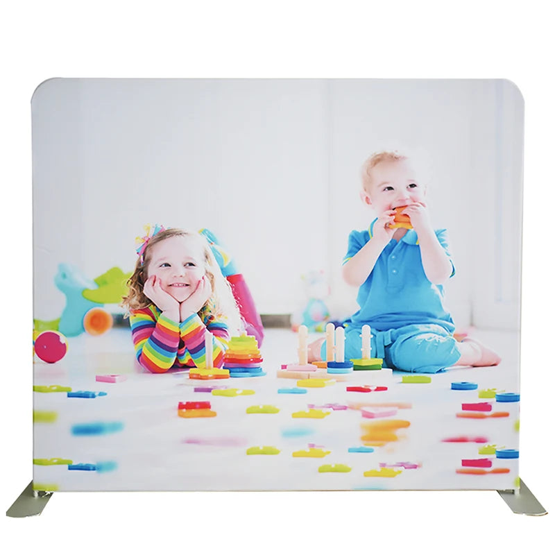 Custom Designed Portable Advertising Aluminium Modular Printed Tradeshow Polyester Tension Fabric Tube Backdrop Exhibitions