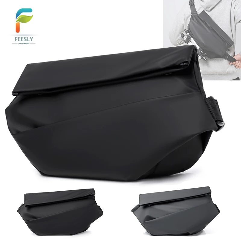 Factory Wholesale Urban Flim Coating Men's Messenger Bags Outdoor Travel Shoulder Crossbody Bag Chest Pack