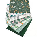 7pcs/lot Green Series 100% Cotton Fabric Squares Floral Printed Eco-Friendly Durable Sewing Fabric Bundles Quilting Patchwork