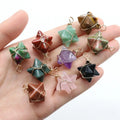 Wholesale Fashion 20MM Natural Gemstone Amethyst Rose Quartz Wire Wrap Merkaba Hexagram Pendant for Gifts Women's Pendant
