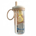 High-looking 2024 New Summer Cute Anti-fall Straw Large Capacity Water Cup Portable Plastic Straw Cups with Tea Separator