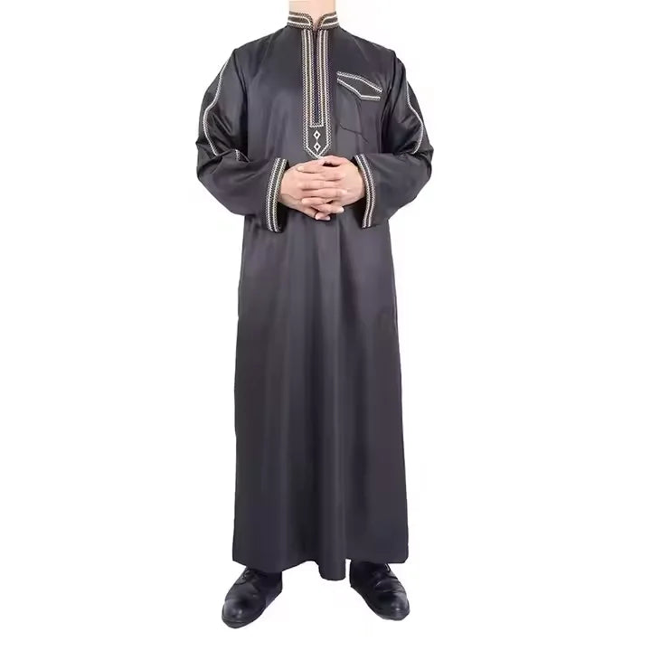 Malaysia Arabic Stylish Jubba for Uomo Morrocon Men Jubah From Yemen Without Collar Men Thobe Long Sleeve Kurta