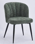 Modern Linen Dining Chair-Upholstered Seat with Metal Legs